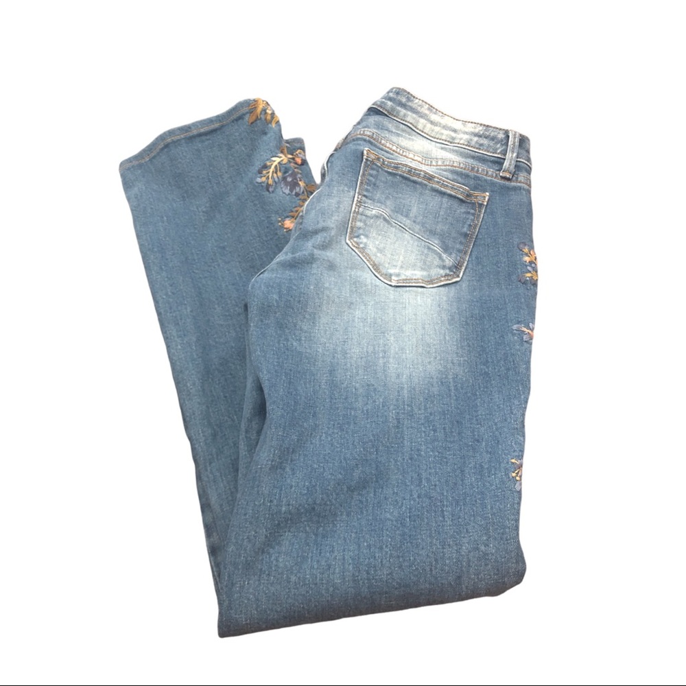 DRIFTWOOD Blue Boot Cut Jeans with Embroidered Floral Side - Picture 6 of 6